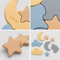 Puzzle empilable en bois sur le thème du ciel, jouets Montessori en bois pour enfants, jeu familial, éducation précoce, apprentissage de la perception esthétique