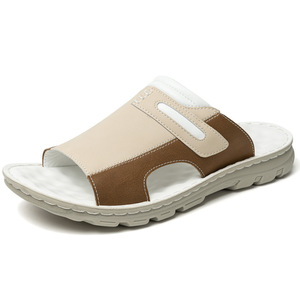 Sandalias de Hombre de Cuero Genuino, Punta Abierta, Suela de Goma Antideslizante, Casuales de Verano con Cierre de Velcro - Product Image 4