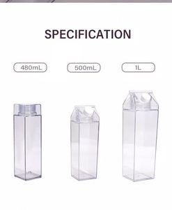 Bpa Free <b>Milk</b> Carton Shaped 500ml square Plastic Bottles <b>Milk</b> Carton Water Bottle - Product Image 6