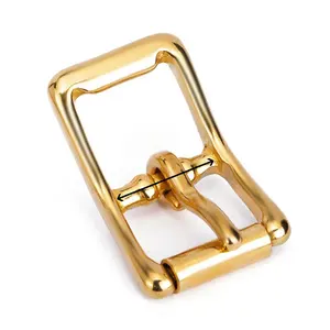 Various Size Handbag Hardware And Pet Collar Accessories High Quality Solid Brass Pin Buckle For Leather Belts