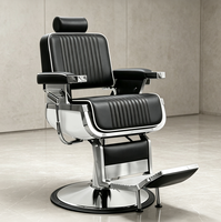 Chaise de barbier professionnelle populaire, élégante, à surface rayée, robuste, avec système hydraulique durable