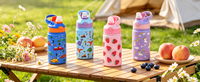 Bouteilles d'eau imprimées en 5D avec logo personnalisé pour enfant, gobelet isotherme de 12 oz pour enfants, tasse thermos sous vide de dessin animé pour l'extérieur