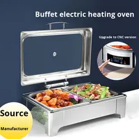 Silberner Rechteckiger Beheizter Suppen-Chafing Dish aus Edelstahl für Restaurant, Hotel, Gewerbliches Buffet, Kompatibel mit Kochplatten