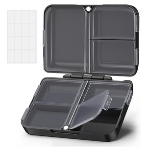 Wholesale Black <b>Slim</b> Folding Design Long-Lasting Hinges Compact Travel Daily Pill Organizer For Business Travel Kits - Product Image 1