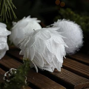 Xmas Shatterproof Custom Christmas Ball logo Design 8cm 3pcs/box Foam Christmas Ball White Hanging Christmas Ball <b>Tree</b> <b>Ornaments</b> - Product Image 4
