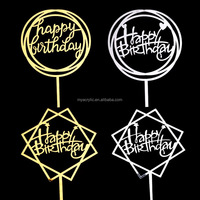 Alles Gute zum Geburtstag Cake Topper Gold Acryl Kuchen Dekoration Doppelseitiger Glitzer von Geburtstags torte Topper für Kinder oder Erwachsene
