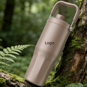 800ml Stainless Steel Tumbler Vacuum Insulated <b>With</b> <b>Handle</b> Dual Drinking Travel <b>Mug</b> Minimalist Design - Product Image 5