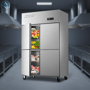 Stainless Steel Large-capacity Four-door Commercial Dual-temperature Freezer Cabinet <b>Kitchen</b> Equipment AKLS-SMLC Thickened Const - Product Image 3