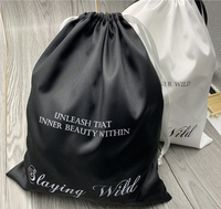 Sac Réutilisable en Satin à Cordon de Serrage pour Cheveux et Perruques de Voyage, Personnalisable