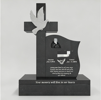 Pierre tombale moderne en granit et marbre Samistone, durable pour l'extérieur, en forme de croix, prix de gros pour cimetière et monument commémoratif