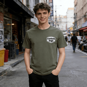 Camisetas de Manga Corta Personalizadas con Estampado Digital, Estilo Urbano, Tejido de Punto con Letras, Hombros Caídos, 100% Algodón - Product Image 2
