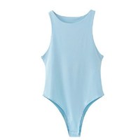 Meilleure vente : Body débardeur sexy sans manches couleur bonbon pour femme, style combinaison, personnalisable