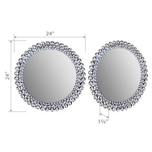 <span class=keywords><strong>Miroir</strong></span> <span class=keywords><strong>mural</strong></span> perles argentées salon salle de bain entrée suspendu monté accent maquillage rond métal bijou <span class=keywords><strong>grand</strong></span> luxe moderne - Product Image 5