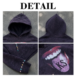 Vente en gros de sweats à capuche personnalisés pour hommes, épais, délavés au soleil et à l'acide, avec impression numérique intégrale, style streetwear et strass - Product Image 6