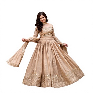 Nouvelle collection de lehenga choli de mariage avec dupatta ample et couleur bleu ciel rêveuse - Product Image 1