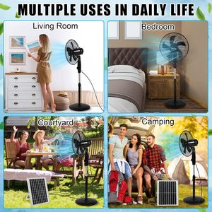 พัดลมโซลาร์เซลล์แบบตั้งพื้น Alecter Solar APH-F07 แบตเตอรี่ขนาดใหญ่ 12000mAh 12W วัสดุพลาสติกและซิลิโคน ขนาด 16 นิ้ว ปรับส่ายได้ พกพาสะดวก - Product Image 6
