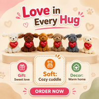 HUGMEI Sechsfarbiger Plüschhund mit Herzförmigem Gesicht als Geschenk zum Valentinstag