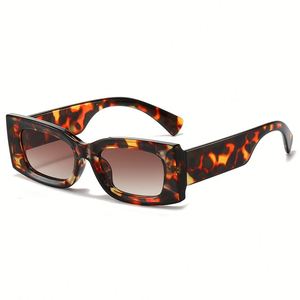 Lunettes de soleil rectangulaires rétro personnalisées avec logo, protection UV400, verres dégradés, couleurs acidulées, pour femmes - Product Image 4