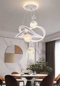Lampadario di Lusso a Sospensione Lineare a Led in Cristallo K9 Moderno, Più Venduto, con Paralume a Fiori per Isola Cucina, Ristoranti e Bar - Product Image 2