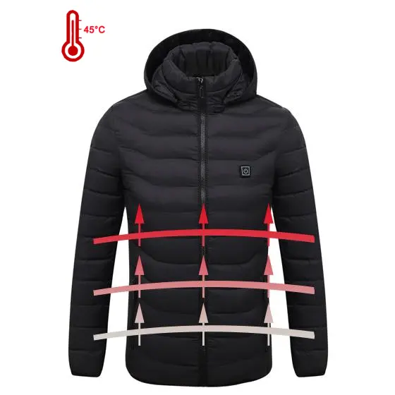 Custom Design carbon fiber heating 7.4V battery 3 levels temperature control heated puffer jacket heated jacket for women