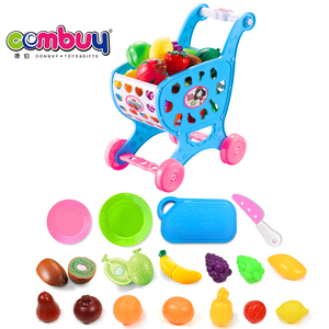 Chariot <span class=keywords><strong>de</strong></span> courses en plastique ABS pour enfants, ensemble <span class=keywords><strong>de</strong></span> cuisine avec 40 pièces <span class=keywords><strong>de</strong></span> jouets à découper fruits et <span class=keywords><strong>légumes</strong></span> - Product Image 6