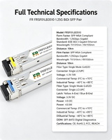 Módulo Óptico SFP BIDI Monomodo Gigabit de 1.25G FR FRSF01LB3510/FRSF01LB5310, 10km LC con DDM, Longitud de Onda 1310/1550nm