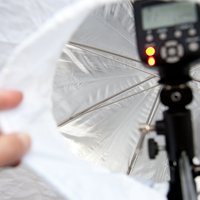 Parapluie réfléchissant KAMPHO 33'' 43'' avec éclairage stroboscopique noir extérieur argenté intérieur et housse transparente blanche