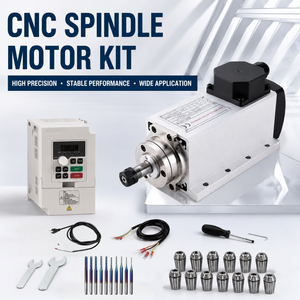 Kit de Motor de Husillo CNC de 1.5KW de Alta Velocidad Refrigerado por Aire con Inversor VFD ER16 24000rpm para Máquina CNC de Grabado y Fresado - Product Image 1
