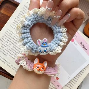Diademas de Pelo para Niñas con Diseño de <span class=keywords><strong>Judy</strong></span> y <span class=keywords><strong>Nick</strong></span> de Anime, Lazos de Pelo de Ganchillo para Niñas, Anillos de Pelo para Niñas - Product Image 4