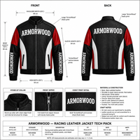 Giacca Varsity in Pelle PU per Uomo, Nero Rosso Bianco, Stile Bomber con Zip, Moda Retrò Sportiva Streetwear