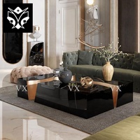 Table basse moderne haut de gamme en métal pour salon, table centrale combinée