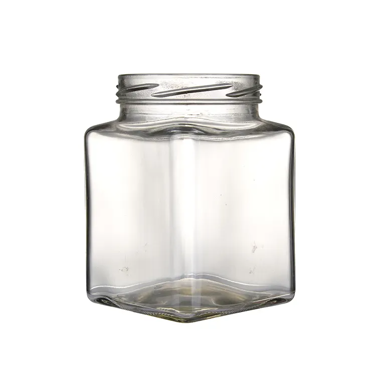 Customizable wholesale 100ml 200ml 250mlSquare Shape Glass Food Storage Container Jar with Bamboo Lid and Wooden Spoon
