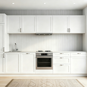 Armoires <span class=keywords><strong>de</strong></span> <span class=keywords><strong>cuisine</strong></span> modulaires modernes et minimalistes en MDF <span class=keywords><strong>blanc</strong></span> laqué, personnalisables avec charnières pour projets <span class=keywords><strong>de</strong></span> <span class=keywords><strong>cuisine</strong></span> - Product Image 1