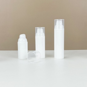 White Round <b>Empty</b> Serum <b>Bottle</b> Skin Care PP <b>Plastic</b> Airless Pump Lotion Cream Face Cleaner Travel <b>Bottle</b> Skincare Packaging - Product Image 2