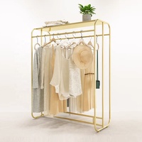 Étagère de présentation de vêtements moderne sur mesure, neuve, en acier inoxydable, pour magasin de vêtements.