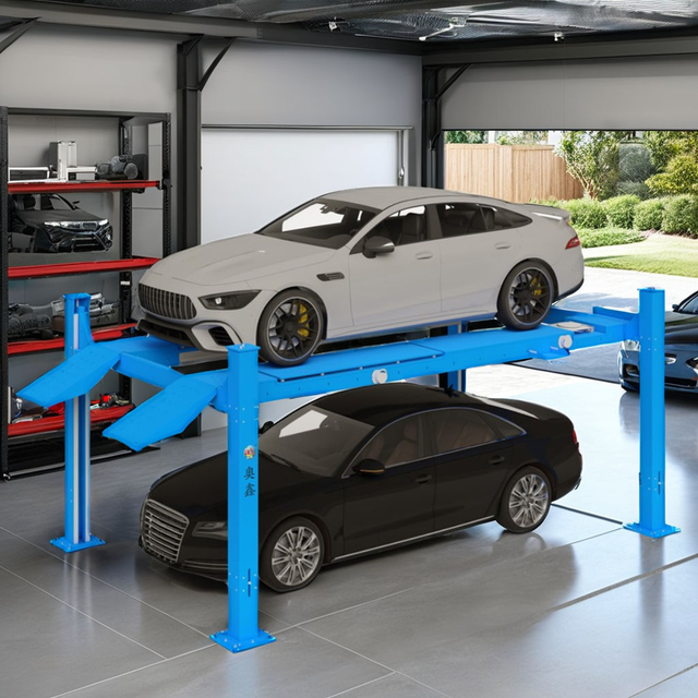 Movable 4 Post Scissor Design Steel Hydraulic Car Lift with 3 Ton Capacity for Parking and Four Alignment