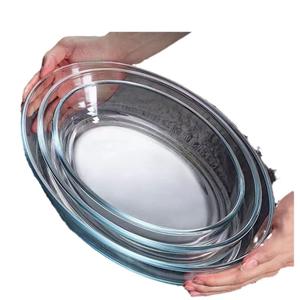 Juego de 3 Platos de Vidrio Ovalados para Hornear y Cocinar, Aptos para Horno, Microondas y Lavavajillas, para Tartas - Product Image 3
