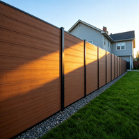 Clôture en composite bois-plastique (WPC) classique de qualité supérieure, clôture d'intimité marron pour jardin extérieur, imperméable, anti-UV, résistante aux intempéries