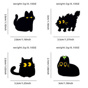 Pin Enamel Aloi seng kucing hitam-lencana kucing imut berlapis epoksi, hadiah unik untuk pecinta kucing, tahan lama dengan pengerjaan epoksi - Product Image 5
