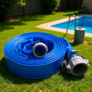 Manguera de drenaje plana de PVC azul de 1.5 pulgadas de diámetro interior, 200 pies, de alta resistencia, para descarga de agua, reforzada - Product Image 2