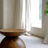 Table d'appoint sablier moderne écologique de style européen en bois massif, tabouret, table d'angle pour canapé et chevet, table basse pour gîte