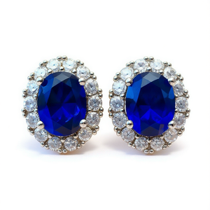 Orecchini in oro bianco con diamanti taglio ovale, colore D, diamanti naturali certificati GIA, gioielli classici da sposa per donna - Product Image 1