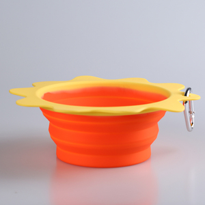 <b>Sun</b> Shape Collapsible Pet Bowl Silicone Feeder With Carabiner Heat Resistant - Product Image 5