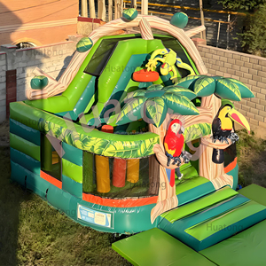 Huatong commerciale gonfiabile buttafuori casa pappagallo che salta castello con scivolo foresta stampato Combo castello gonfiabile per bambini - Product Image 5