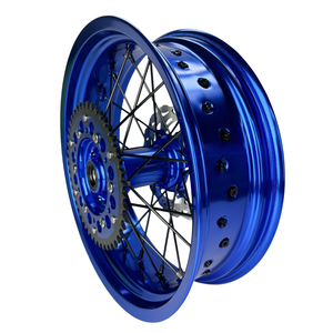 Jantes Supermoto bleues de haute qualité, moyeux forgés GLM, alliage d'aluminium 7116, roues pour <span class=keywords><strong>Fantic</strong></span> XE 125 - Product Image 2