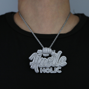 Iced Out Bling Micro Pave 5A CZ joyería Punk Cool Hand Catch Money Hustle <span class=keywords><strong>Holic</strong></span> Hip Hop colgante collar para hombres - Product Image 5