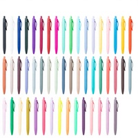 Stylo à colle à action par pression, couleur macaron, en plastique, largeur d'écriture 1,0 mm, logo imprimable, stylo promotionnel pour hôtel et conférence