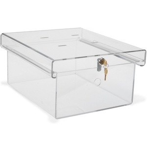 Yageli Factory Custom Clear Acrylic Square Medical Kit Lock Box <b>Tools</b> <b>Safe</b> Medication Storage (3-6L Capacity) Professional - Product Image 1