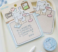 Bloc-notes magnétique autocollant personnalisable sur le thème des animaux mignons avec design de la série Little Theater pour usage scolaire
