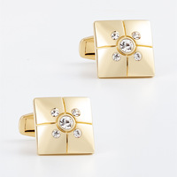 Ensemble de boutons de manchette et pince à cravate en strass tendance pour homme, accessoires de chemise française, cadeau de bijoux pour fête d'anniversaire